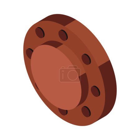 Illustration for Brown machine element isometric icon 3d vector illustration - Royalty Free Image
