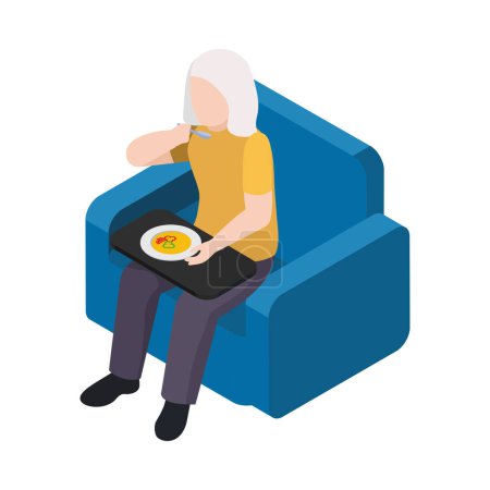Ilustración de Residencia de ancianos composición con actividad de atención médica e imágenes de asistencia ilustración vectorial - Imagen libre de derechos