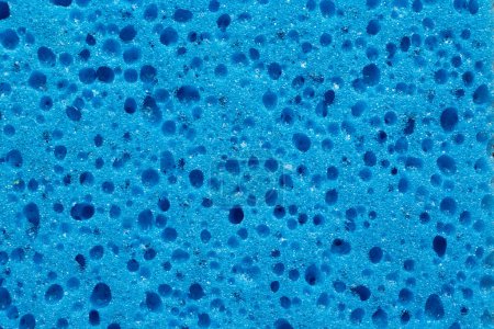 Close up pf texture of blue sponge, object background concept