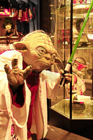 Photo for LOS ANGELES, CA.USA - OCT 29,2010 : Photo of a Jedi Master Yoda figure in Universal Studios Hollywood.mandalorian - Royalty Free Image