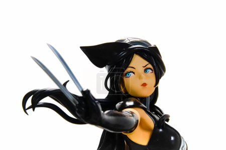 Photo for Osaka,Japn - Apr 112, 2023 : Display of the X-Men MARVEL COMIC character WOLVERINE(LAURA KINNEY). The model is from the Bishoujo collection from Kotobukiya Japan. - Royalty Free Image