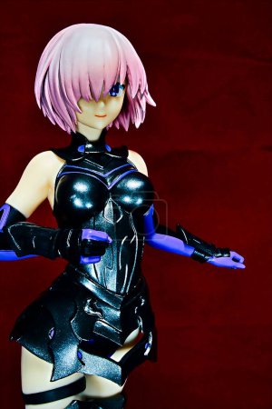 Photo for OSAKA,JAPAN - OCT 4, 2023: Figure of the character "Matthew Kyrielight" from Fate Grand Order. Prizes for crane games at game centers. Can be earned with 1 coin - Royalty Free Image