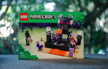 Photo for Bangkok, Thailand - January 13, 2024 : A box of LEGO Minecraft The End Arena number of 21242. Developing skills and imagination. Characters of the game Minecraft. - Royalty Free Image