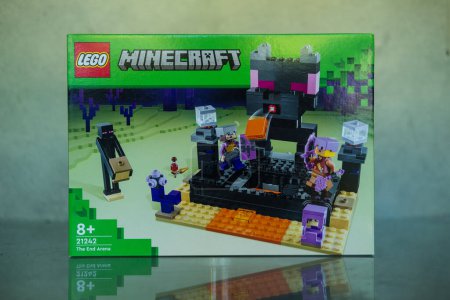 Photo for Bangkok, Thailand - January 19, 2024 : A box of LEGO Minecraft The End Arena number of 21242. Developing skills and imagination. Characters of the game Minecraft. LEGO is a very popular - Royalty Free Image