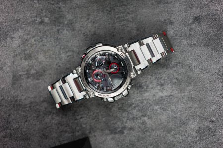 Photo for Bangkok, Thailand - January 31, 2024 : G-Shock is tough watch and luxury for gentlemen who use this watch during daily routine. G-Shock model MTG-B1000D-1ADR design stainless steel. - Royalty Free Image