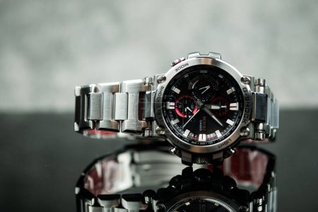 Photo for Bangkok, Thailand - January 31, 2024  : G-SHOCK watch model MTG-B1000D-1ADR. The MT-G series uses a soft, medium-sized composite band. Improves wear durability and resistant to vibration - Royalty Free Image
