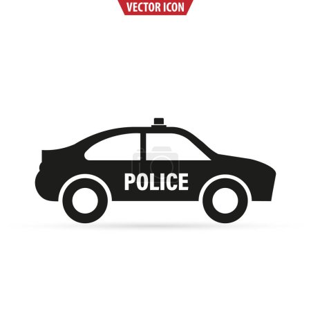 Illustration for Police icon in trendy flat design. Car icon. Isolated vector illustration - Royalty Free Image