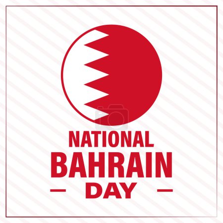 Illustration for Bahrain national day vector poster, greeting card. It is celebrated every year on 16 December. Vector illustration - Royalty Free Image