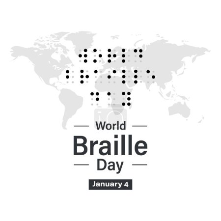 Ilustración de 4 de enero. Día Mundial del Braille. Fondo, cartel, tarjeta, ilustración de vector de banner - Imagen libre de derechos