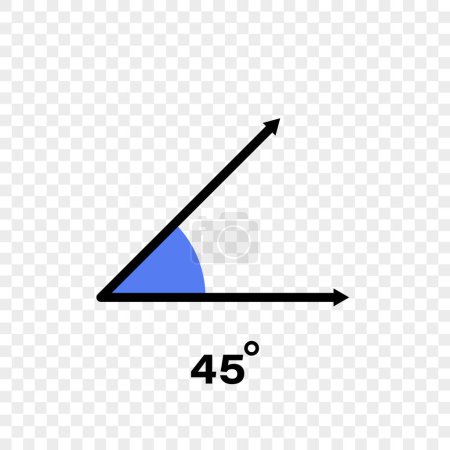 Ilustración de Icono de ángulo de 45 grados. Símbolo geométrico. Ilustración vectorial sobre fondo transparente - Imagen libre de derechos