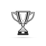 Trophy cup icon. Simple winner symbol. Isolated vector illustration