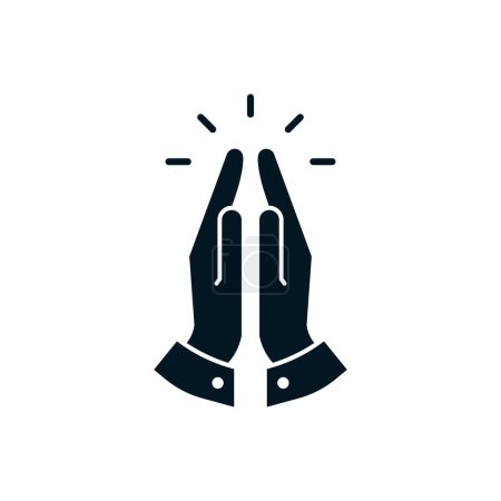 Ilustración de Manos rezando icono símbolo plano. Ilustración vectorial aislada - Imagen libre de derechos