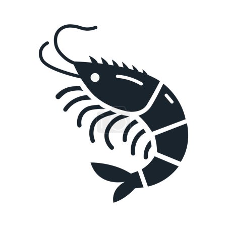 Icono de camarones. Productos del mar. Ilustración vectorial aislada