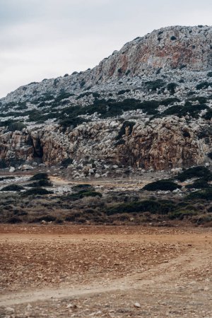 Rocks and stones, desert landscape of Cape Greco National Park in Cyprus