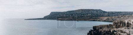 Panoramic landscape of beautiful rocky seashore of Cape Greco National Park, Cyprus