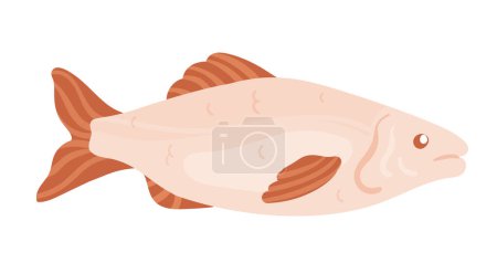 Illustration for Red seafood fish. Raw fish fillet, healthy seafood menu, japanese cuisine vector illustration - Royalty Free Image