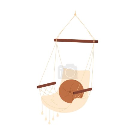 Illustration for Garden hanging swing chair. Backyard furniture, landscape object cartoon vector illustration - Royalty Free Image