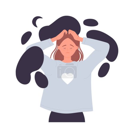 Schlafstörungen Problem.Menschen mit Schlaflosigkeit, schlaflose Problem Cartoon-Vektor-Illustration