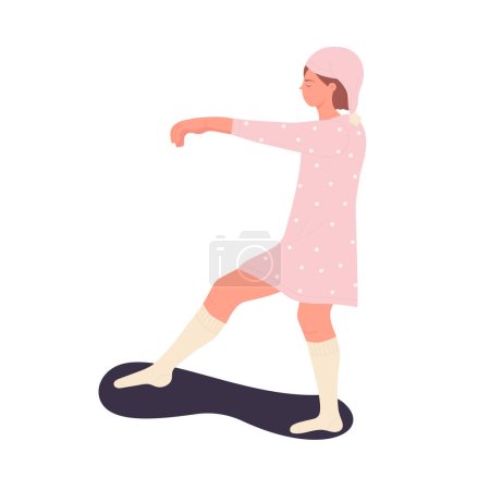 Illustration for Night sleepwalking disorder. Mental problem, sleeping problems cartoon vector illustration - Royalty Free Image