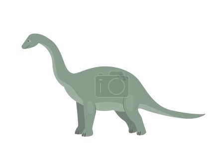 Brontosaurus dinosaurio animal. Animales prehistóricos, grupo de reptiles de la selva, evolución del mundo jurásico ilustración vectorial de dibujos animados