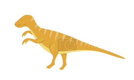Un antiguo animal dinosaurio. Animales prehistóricos, grupo de reptiles de la selva, evolución del mundo jurásico ilustración vectorial de dibujos animados