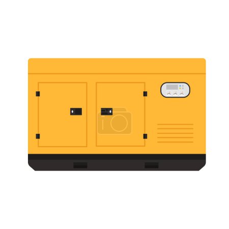 Electric generator station. Portable gasoline generator, industrial power generator cartoon vector illustration