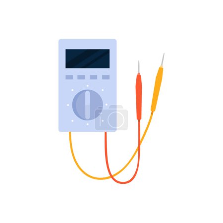 Illustration for Electricity multimeter tool. Electrician tools, electrician supplies flat vector illustration - Royalty Free Image