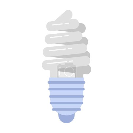 Illustration for Electricity spiral light bulb. Electrician tools, electrician supplies flat vector illustration - Royalty Free Image