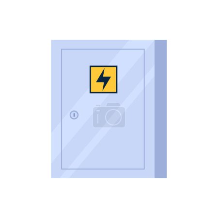 Electric high voltage box. Electrician tools, electrician supplies flat vector illustration