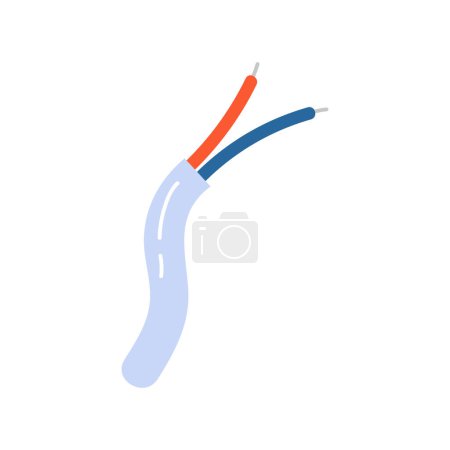 Electricity wire insulation. Electrician tools, electrician supplies flat vector illustration