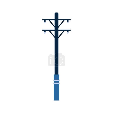 Electricity high voltage poles. Electrician tools, electrician supplies flat vector illustration
