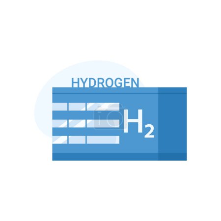 Central eléctrica de hidrógeno verde. Proceso de producción de hidrógeno, ecoenergía natural ilustración vectorial de dibujos animados