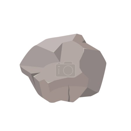 Illustration for Rock stone, gray piece of mountain cliff, landscaping natural gravel vector illustration - Royalty Free Image