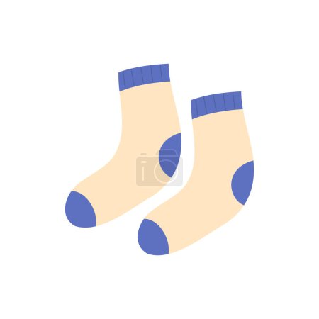 Gestrickte Socken, Baumwolle und Wollschuhe für Jungen und Mädchen Vektor Illustration