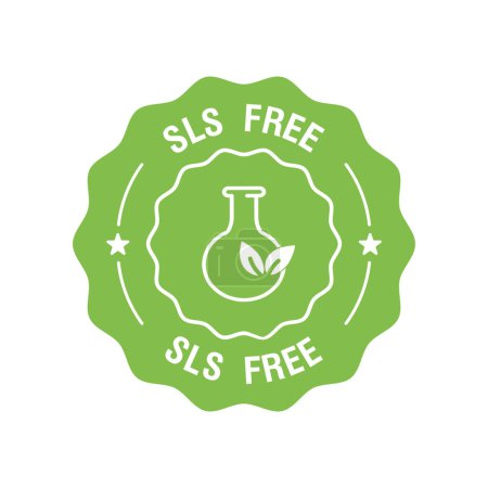 Ilustración de Etiqueta o sello SLS gratis. Ilustración plana del vector - Imagen libre de derechos