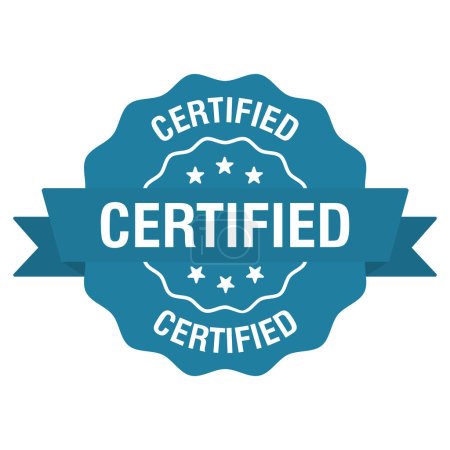 Ilustración de Etiqueta o sello certificado. Ilustración plana del vector - Imagen libre de derechos