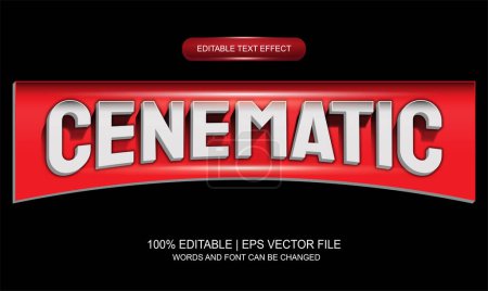 Photo for Cinematic text effect template design in 3d style and red color for business brand and logo - Royalty Free Image