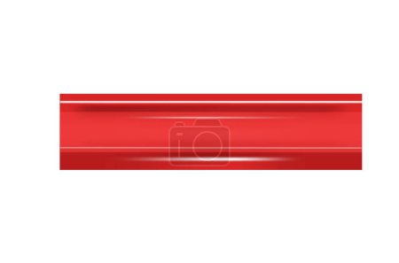 Red Button Isolated on White. 3D illustration.