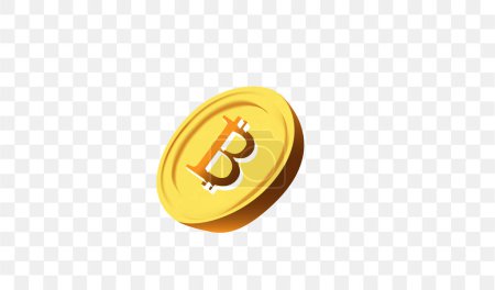 Bitcoin on transparent background. 3d illustration