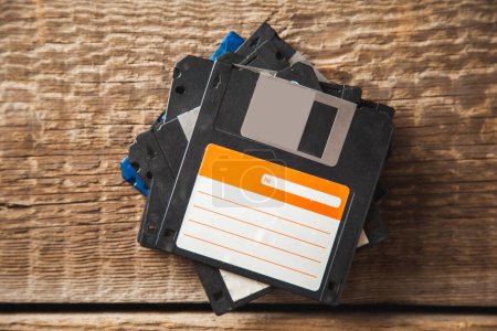 Photo for Floppy disk on the table backgroun - Royalty Free Image