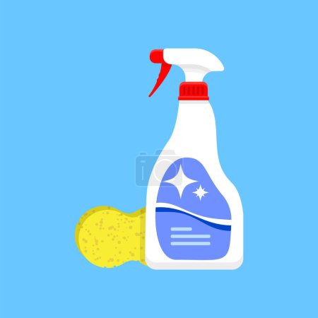 Illustration for Disinfectant spray plastic bottle vector icon. House cleaning product illustration. - Royalty Free Image