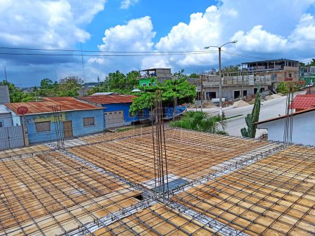 Eisenstangenkonstruktion für den Guss von Terrassenplatten in Guatemala