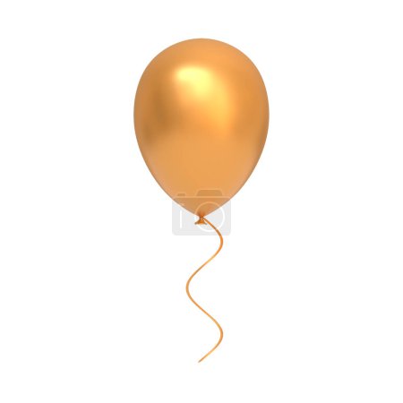 Téléchargez les photos : Ballon à air doré isolé sur fond blanc. Illustration de rendu 3D - en image libre de droit