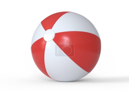 Photo for Beach ball isolated on white background. 3D Rendering, 3D Illustration - Royalty Free Image