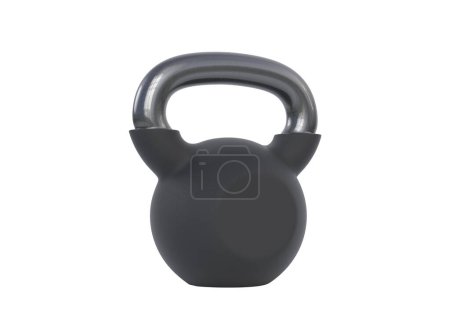 Photo for Black kettlebell isolated on a white background. Front view. Gym and fitness workouts concept. Sport equipment. Workout tools. 3D render illustration - Royalty Free Image