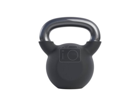 Photo for Realistic black Iron kettlebell isolated on white background. Gym and fitness equipment. Workout tools. Sport training and lifting concept. 3D rendering illustration - Royalty Free Image