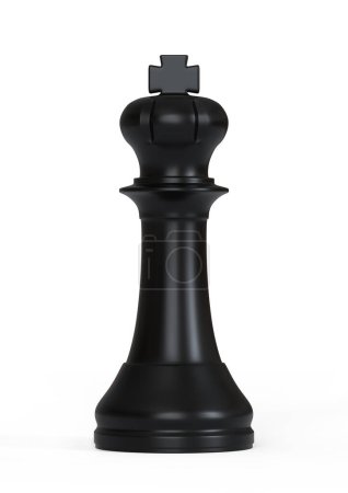 Photo for Black king chess piece isolated on white background. Chess game figurine. Chess pieces. Board games. Strategy games. 3d illustration, 3d rendering - Royalty Free Image