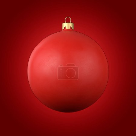 Foto de Bola roja de Navidad sobre fondo rojo. Idea de concepto mínimo. Ilustración de representación 3d - Imagen libre de derechos