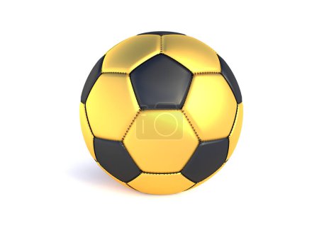 Photo for Golden soccer ball isolated on white background. Golden football ball. Realistic soccer 3d ball. 3d render illustration - Royalty Free Image