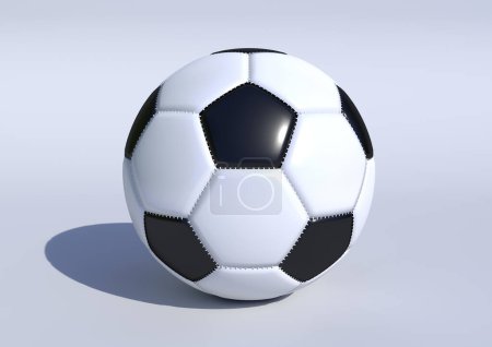 Photo for Soccer Ball With Classic Design Isolated On White Background. 3d render illustration - Royalty Free Image